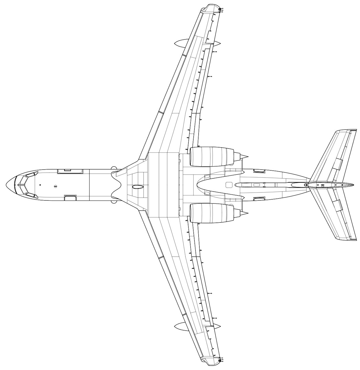 Beriev Be-200 - Skizze Draufsicht