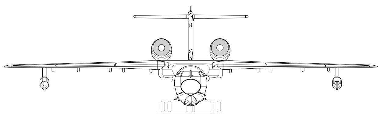 Beriev Be-200 - Skizze Frontansicht