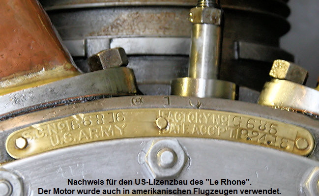 US-Lizenzversion des Le Rhone Umlaufmotors