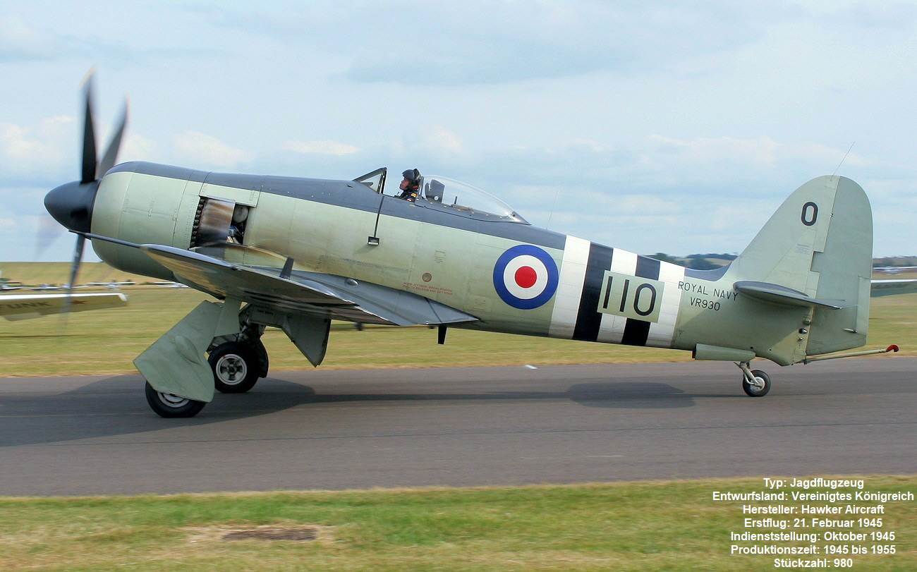 Hawker Sea Fury - Mit 740 km/h eines der schnellsten Flugzeuge