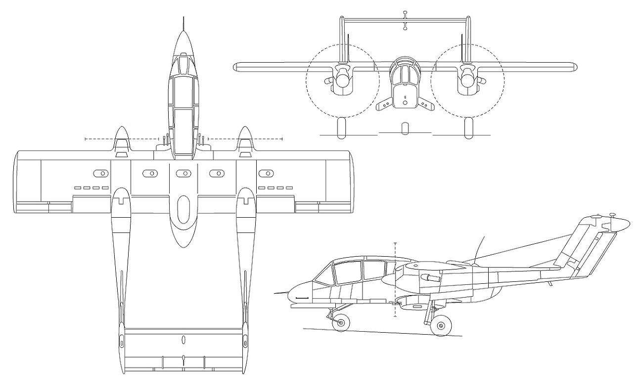 Rockwell OV-10 Bronco - Skizze