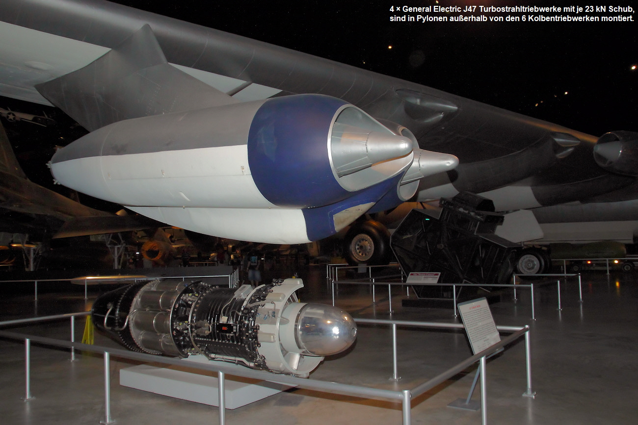 Convair B-36J Peacemaker - Strahltriebwerke General Electric J47 Turbojet