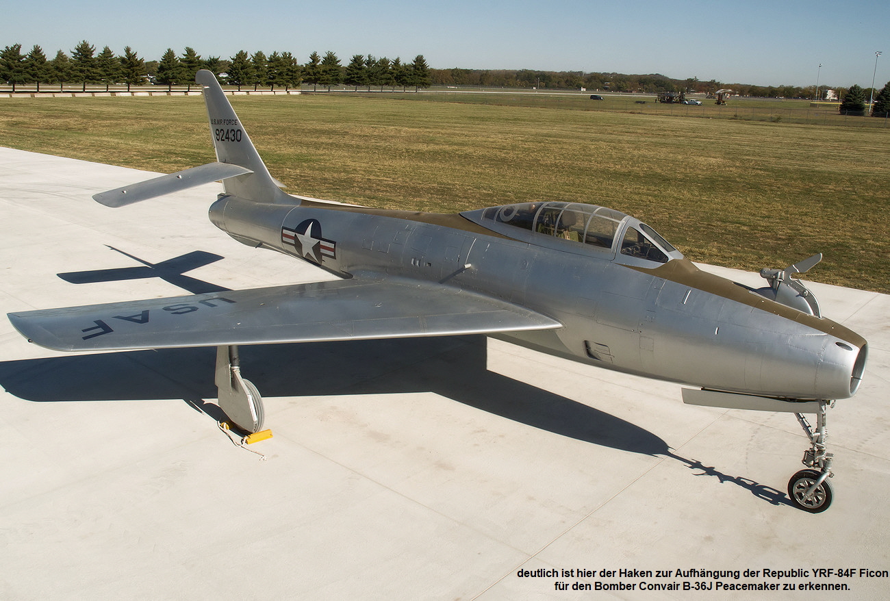 Republic YRF-84F Ficon - Convair B-36