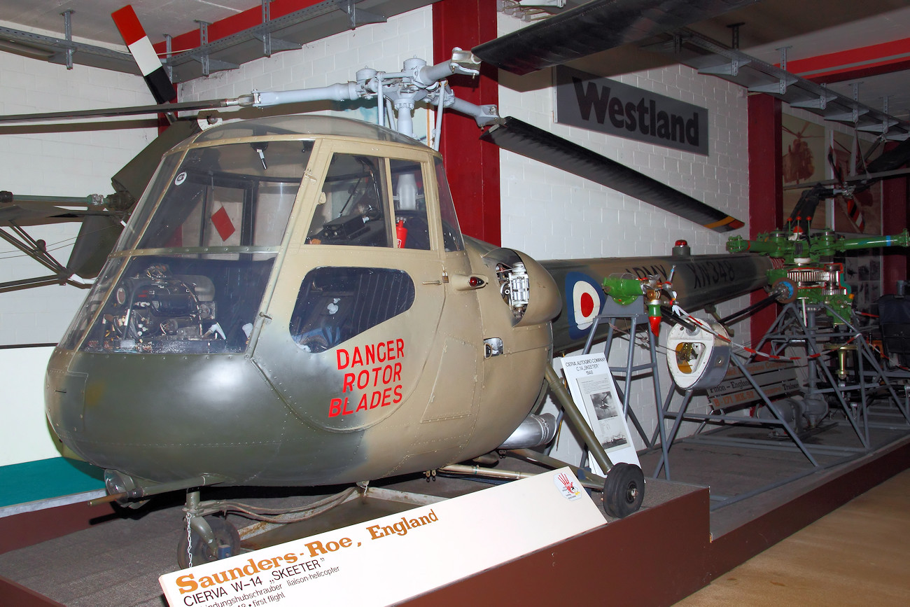 Saunders-Roe Skeeter Mk.6 - Der Entwurf stammt ursprünglich von der Cierva Autogiro als W-14 Skeeter